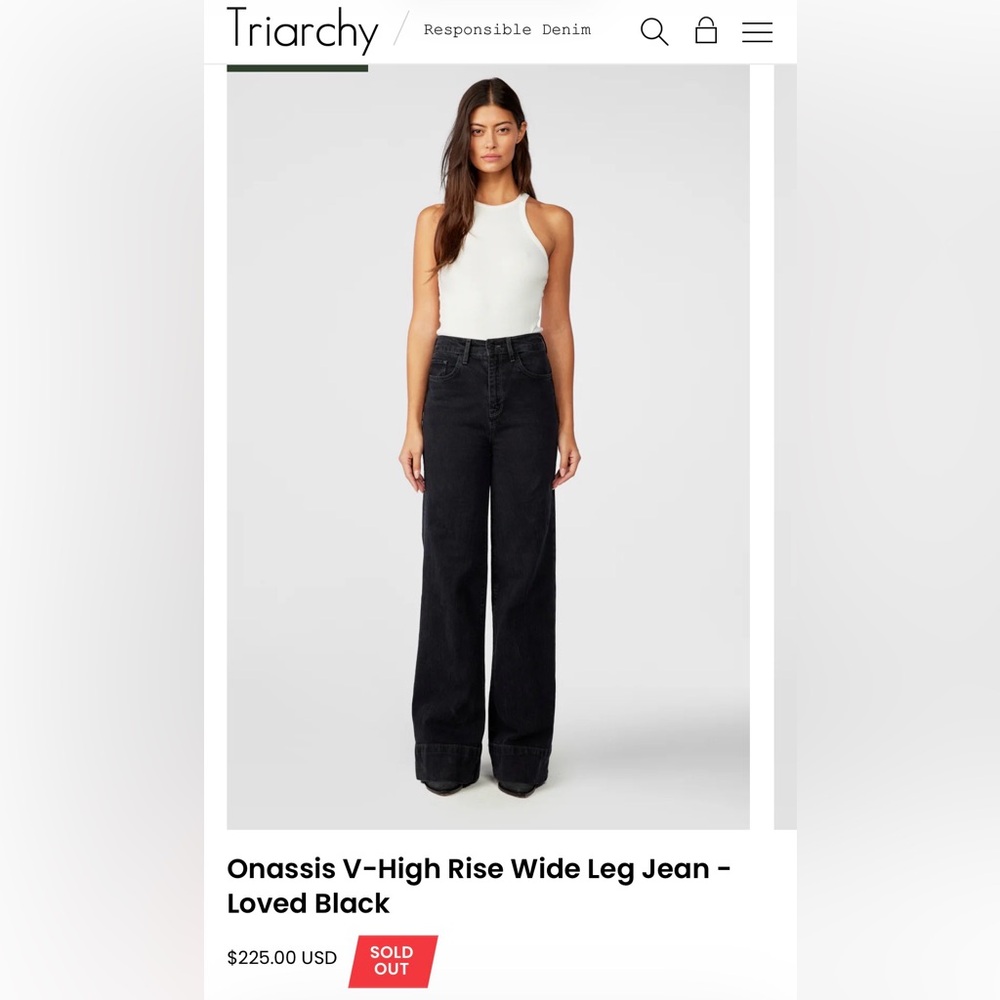 Triarchy Onassis Black Wide-Leg Jeans (Size 28) - Picture 2 of 13